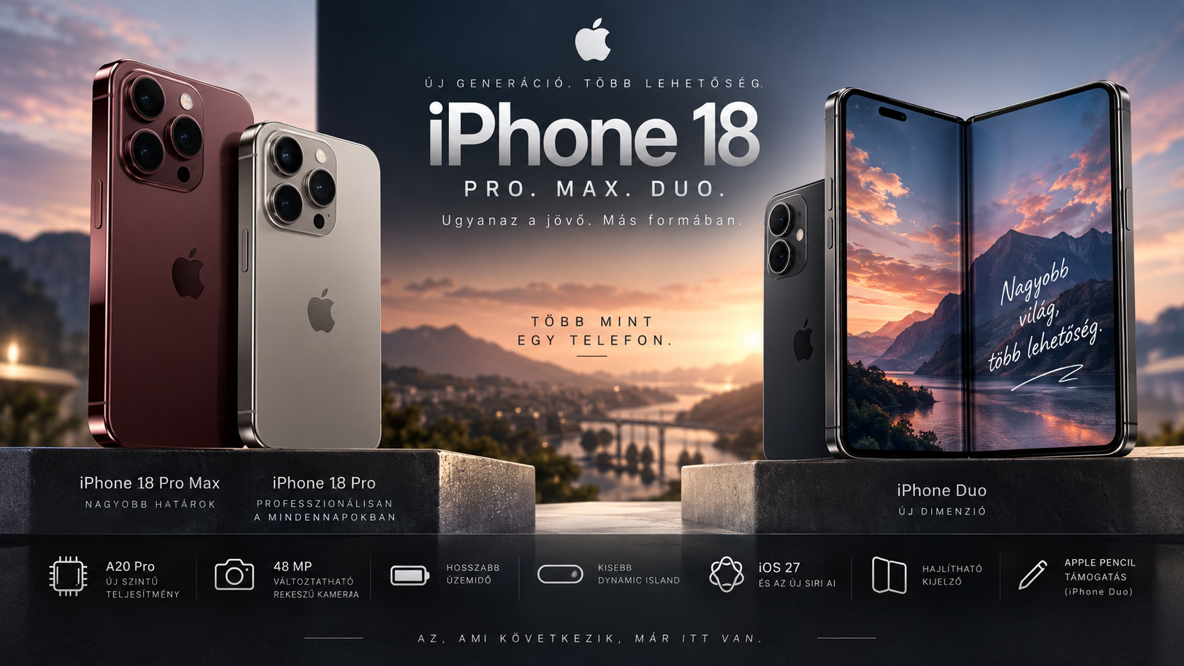 Megérkeztek az új iPhone-ok – az Apple bemutatta az iPhone 18 Pro-t és az első hajlítható iPhone-t